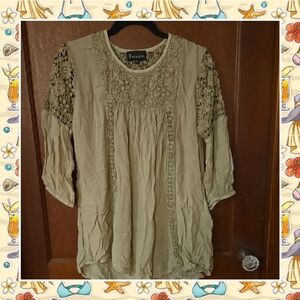 Frazzie Women's Lace Blouse - Olive Green